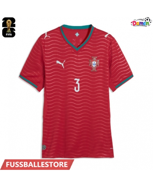 Günstige Portugal Ruben Dias #3 Heimtrikot Damen WM 2026 Kurzarm
